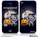 iPhone 4 Decal Style Vinyl Skin - Halloween Jack O Lantern Pumpkin Bats and Zombie Mummy (DOES NOT fit newer iPhone 4S)