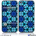 iPhone 4 Decal Style Vinyl Skin - Daisies Blue (DOES NOT fit newer iPhone 4S)
