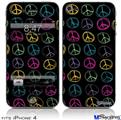 iPhone 4 Decal Style Vinyl Skin - Kearas Peace Signs Black (DOES NOT fit newer iPhone 4S)