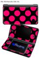 Kearas Polka Dots Pink On Black - Decal Style Skin fits Nintendo DSi XL (DSi SOLD SEPARATELY)