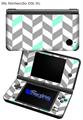 Chevrons Gray And Seafoam - Decal Style Skin fits Nintendo DSi XL (DSi SOLD SEPARATELY)