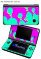 Drip Teal Pink Yellow - Decal Style Skin fits Nintendo DSi XL (DSi SOLD SEPARATELY)