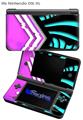 Black Waves Neon Teal Hot Pink - Decal Style Skin fits Nintendo DSi XL (DSi SOLD SEPARATELY)