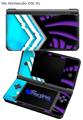 Black Waves Neon Teal Purple - Decal Style Skin fits Nintendo DSi XL (DSi SOLD SEPARATELY)