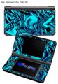 Liquid Metal Chrome Neon Blue - Decal Style Skin compatible with Nintendo DSi XL (DSi SOLD SEPARATELY)