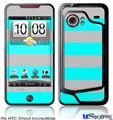 HTC Droid Incredible Skin - Psycho Stripes Neon Teal and Gray