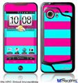 HTC Droid Incredible Skin - Psycho Stripes Neon Teal and Hot Pink