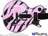 Guitar Hero III Wii Les Paul Skin - Zebra Skin Pink