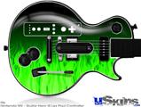 Guitar Hero III Wii Les Paul Skin - Fire Flames Green