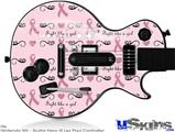 Guitar Hero III Wii Les Paul Skin - Fight Like A Girl Breast Cancer Ribbons and Hearts