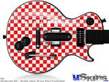 Guitar Hero III Wii Les Paul Skin - Checkered Canvas Red and White