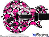 Guitar Hero III Wii Les Paul Skin - Pink Skulls and Stars