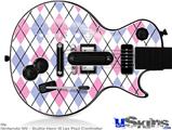 Guitar Hero III Wii Les Paul Skin - Argyle Pink and Blue