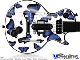 Guitar Hero III Wii Les Paul Skin - Butterflies Blue