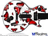 Guitar Hero III Wii Les Paul Wireless Controller Skin - Butterflies Red