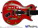 Guitar Hero III Wii Les Paul Skin - Holly Leaves on Red