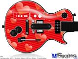 Guitar Hero III Wii Les Paul Skin - Glass Hearts Red