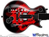 Guitar Hero III Wii Les Paul Skin - Oriental Dragon Red on Black