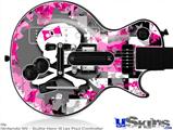 Guitar Hero III Wii Les Paul Skin - Girly Pink Bow Skull