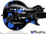 Guitar Hero III Wii Les Paul Skin - Lots of Dots Blue on Black