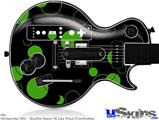 Guitar Hero III Wii Les Paul Skin - Lots of Dots Green on Black