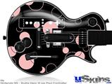 Guitar Hero III Wii Les Paul Skin - Lots of Dots Pink on Black