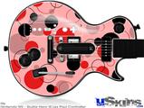 Guitar Hero III Wii Les Paul Skin - Lots of Dots Red on Pink