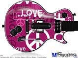 Guitar Hero III Wii Les Paul Skin - Love and Peace Hot Pink