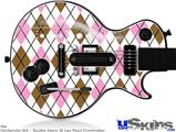 Guitar Hero III Wii Les Paul Skin - Argyle Pink and Brown