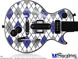 Guitar Hero III Wii Les Paul Skin - Argyle Blue and Gray