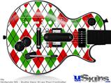 Guitar Hero III Wii Les Paul Skin - Argyle Red and Green