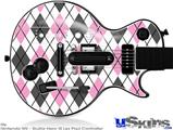 Guitar Hero III Wii Les Paul Skin - Argyle Pink and Gray