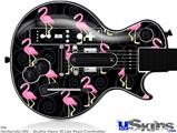 Guitar Hero III Wii Les Paul Skin - Flamingos on Black