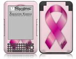 Hope Breast Cancer Pink Ribbon on Pink - Decal Style Skin fits Amazon Kindle 3 Keyboard (with 6 inch display)