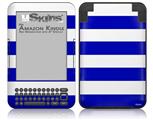 Psycho Stripes Blue and White - Decal Style Skin fits Amazon Kindle 3 Keyboard (with 6 inch display)