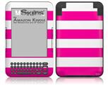 Psycho Stripes Hot Pink and White - Decal Style Skin fits Amazon Kindle 3 Keyboard (with 6 inch display)