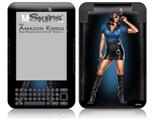 Police Dept Pin Up Girl - Decal Style Skin fits Amazon Kindle 3 Keyboard (with 6 inch display)