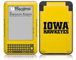 Iowa Hawkeyes 01 Black on Gold - Decal Style Skin fits Amazon Kindle 3 Keyboard (with 6 inch display)