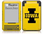 Iowa Hawkeyes 04 Black on Gold - Decal Style Skin fits Amazon Kindle 3 Keyboard (with 6 inch display)