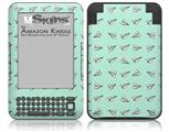 Paper Planes Mint - Decal Style Skin fits Amazon Kindle 3 Keyboard (with 6 inch display)