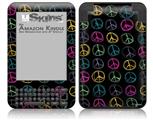 Kearas Peace Signs Black - Decal Style Skin fits Amazon Kindle 3 Keyboard (with 6 inch display)