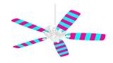 Psycho Stripes Neon Teal and Hot Pink - Ceiling Fan Skin Kit fits most 42 inch fans (FAN and BLADES SOLD SEPARATELY)