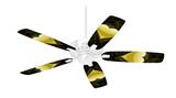 Glass Heart Grunge Yellow - Ceiling Fan Skin Kit fits most 42 inch fans (FAN and BLADES SOLD SEPARATELY)
