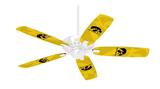 Iowa Hawkeyes Herkey Black on Gold - Ceiling Fan Skin Kit fits most 42 inch fans (FAN and BLADES SOLD SEPARATELY)