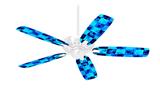 Blue Star Checkers - Ceiling Fan Skin Kit fits most 42 inch fans (FAN and BLADES SOLD SEPARATELY)