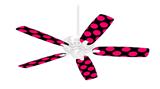 Kearas Polka Dots Pink On Black - Ceiling Fan Skin Kit fits most 42 inch fans (FAN and BLADES SOLD SEPARATELY)