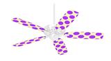 Kearas Polka Dots Purple On Cream - Ceiling Fan Skin Kit fits most 42 inch fans (FAN and BLADES SOLD SEPARATELY)