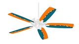 Ripped Colors Orange Seafoam Green - Ceiling Fan Skin Kit fits most 42 inch fans (FAN and BLADES SOLD SEPARATELY)