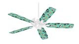 Coconuts Palm Trees and Bananas Seafoam Green - Ceiling Fan Skin Kit fits most 42 inch fans (FAN and BLADES SOLD SEPARATELY)