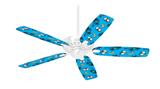 Coconuts Palm Trees and Bananas Blue Medium - Ceiling Fan Skin Kit fits most 42 inch fans (FAN and BLADES SOLD SEPARATELY)